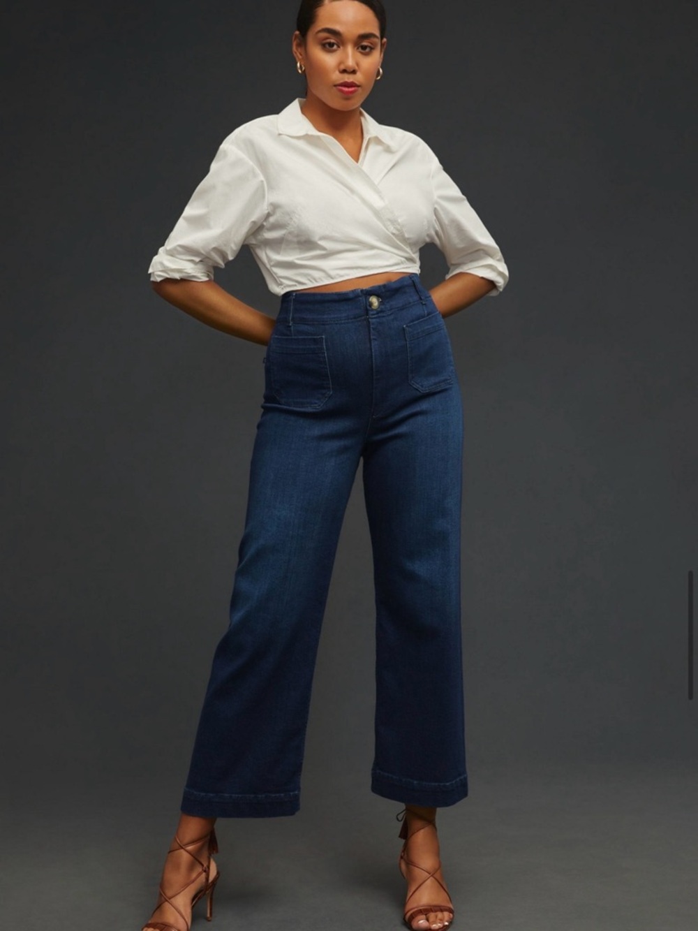 Anthropologie Pilcro The Skipper Wide Leg Jeans in Dark Denim size 30